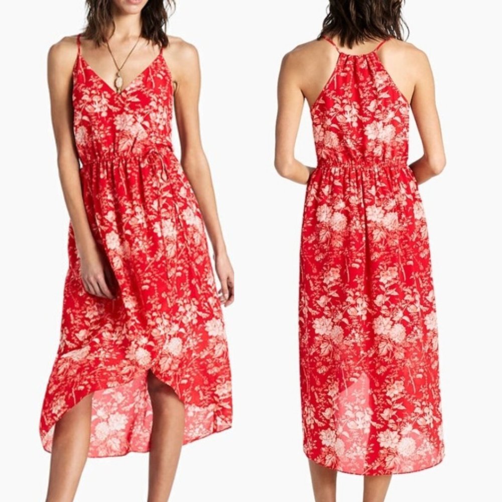 LUCKY BRAND floral silk high low wrap dress excellent condition